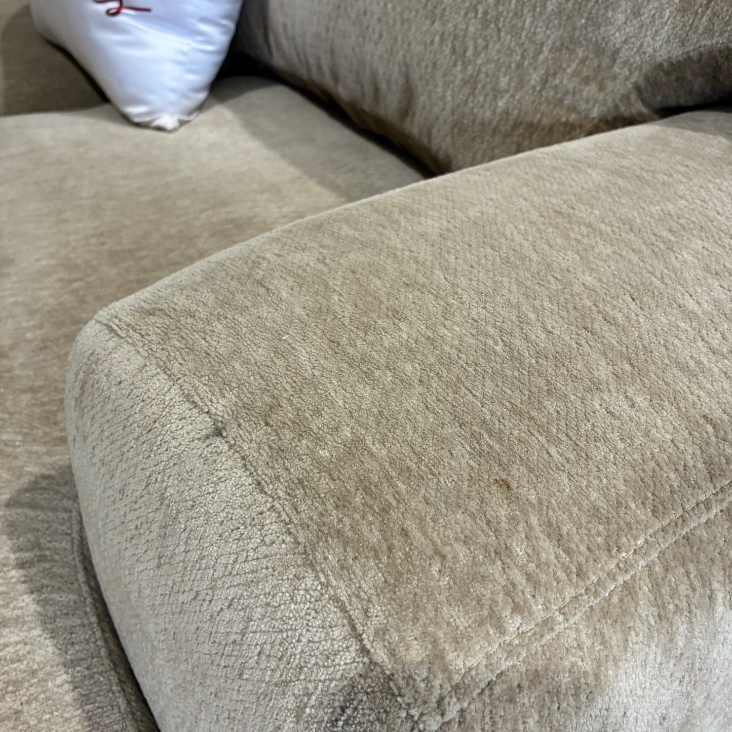 Beige Sofa & Ottoman