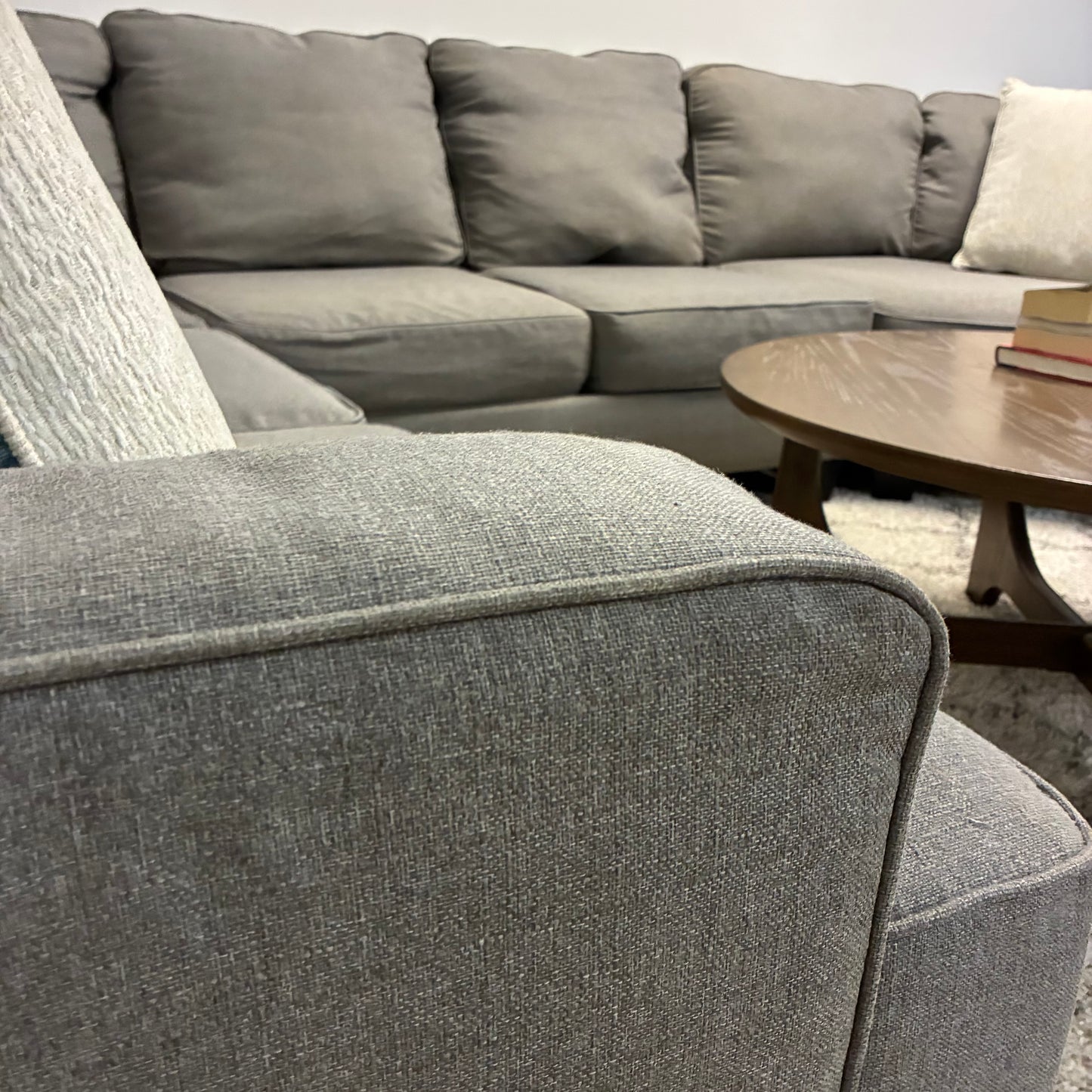 Steel Gray Sectional w Cuddler