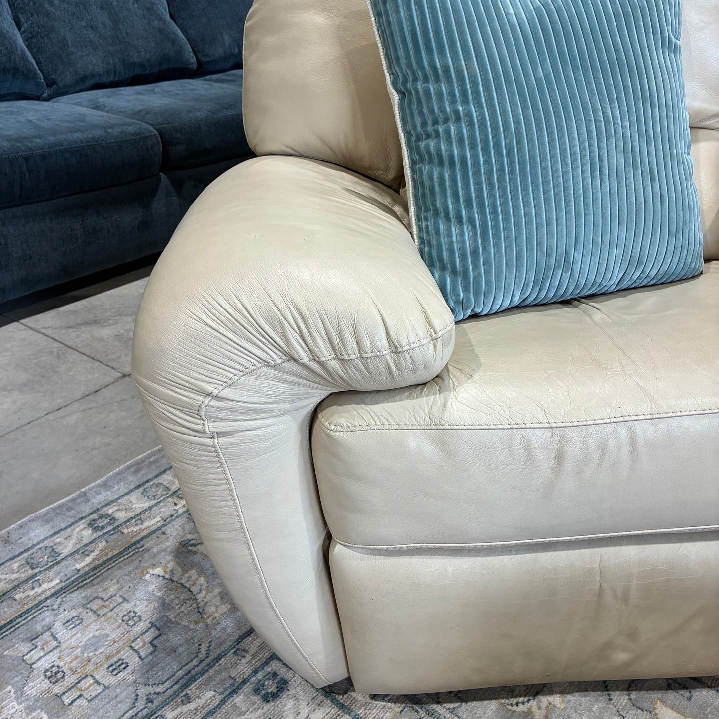 Cream reclining sectional