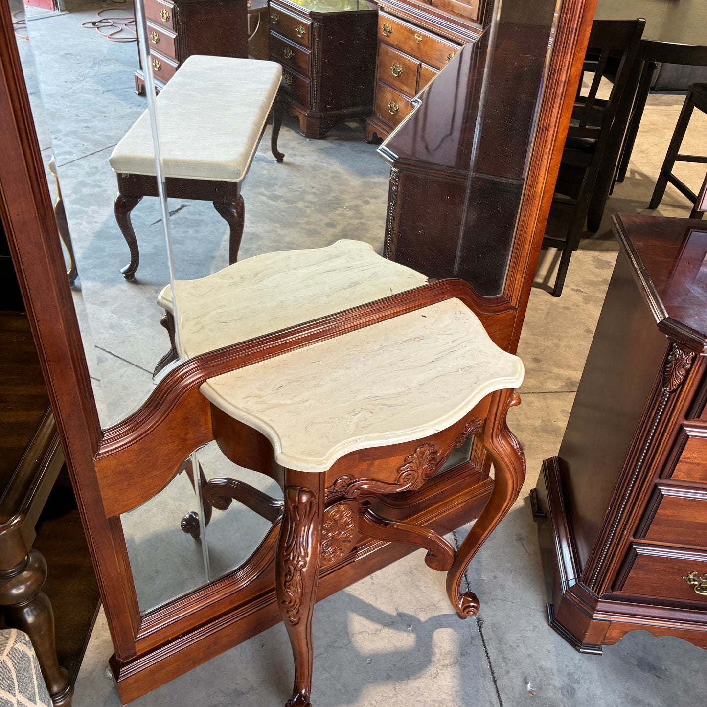 Cherry wood mirror