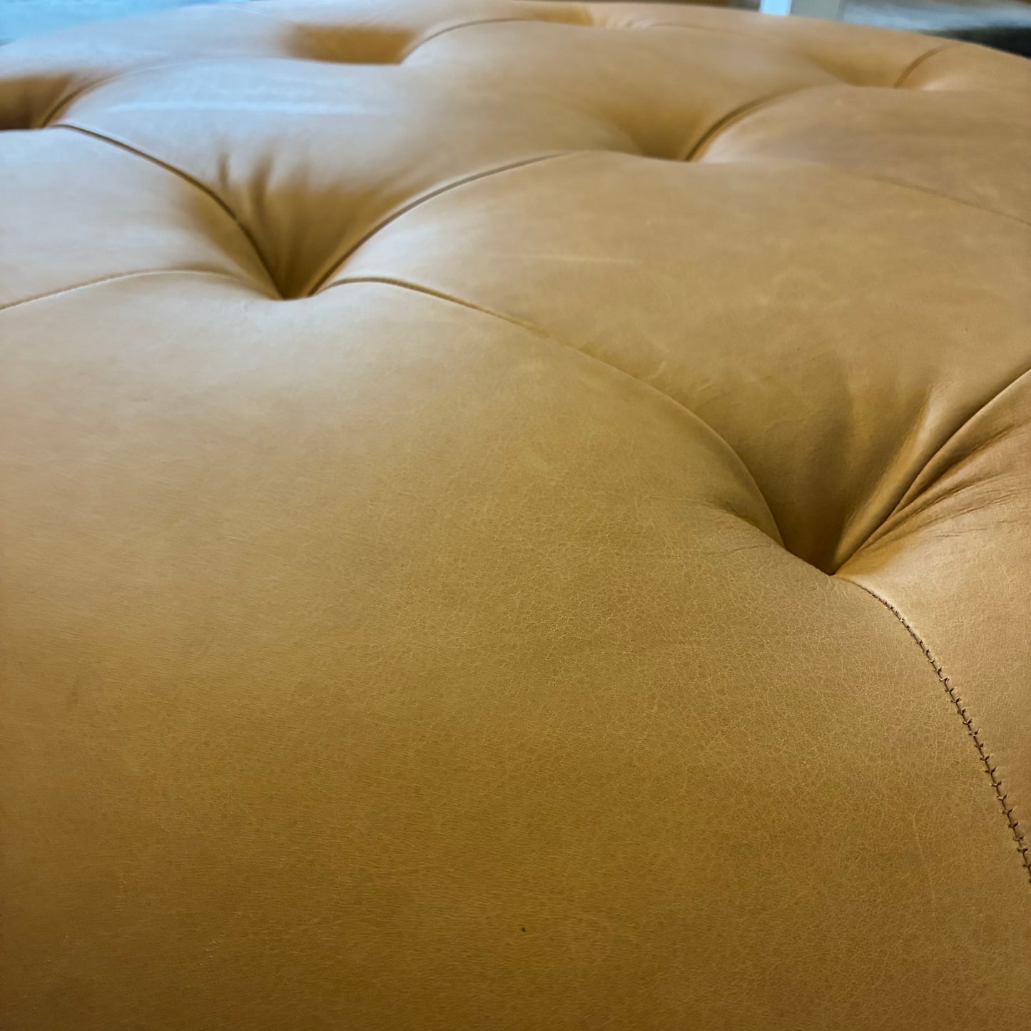 Article Timpani 41” Leather Ottoman Charme Tan