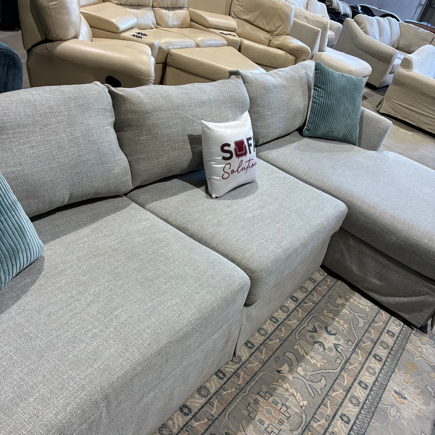 Light Gray Chaise Slipcover Chaise Sectional Sofa
