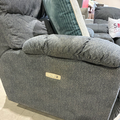 Blue Electric Reclining Sofa Set