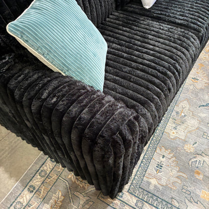 Black Corduroy Chaise Sectional