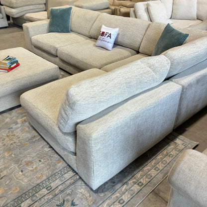 Cream Sectional Sofa & Ottoman