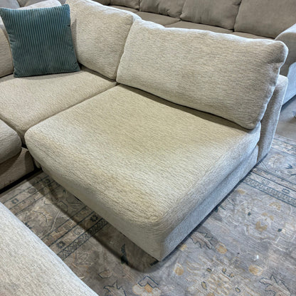 Cream Sectional Sofa & Ottoman