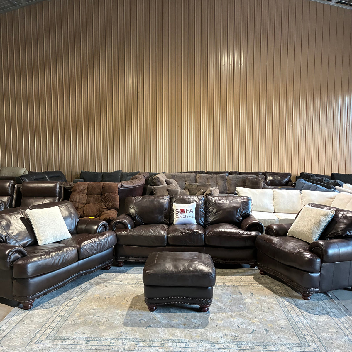 Leather Living Room Sofa Set
