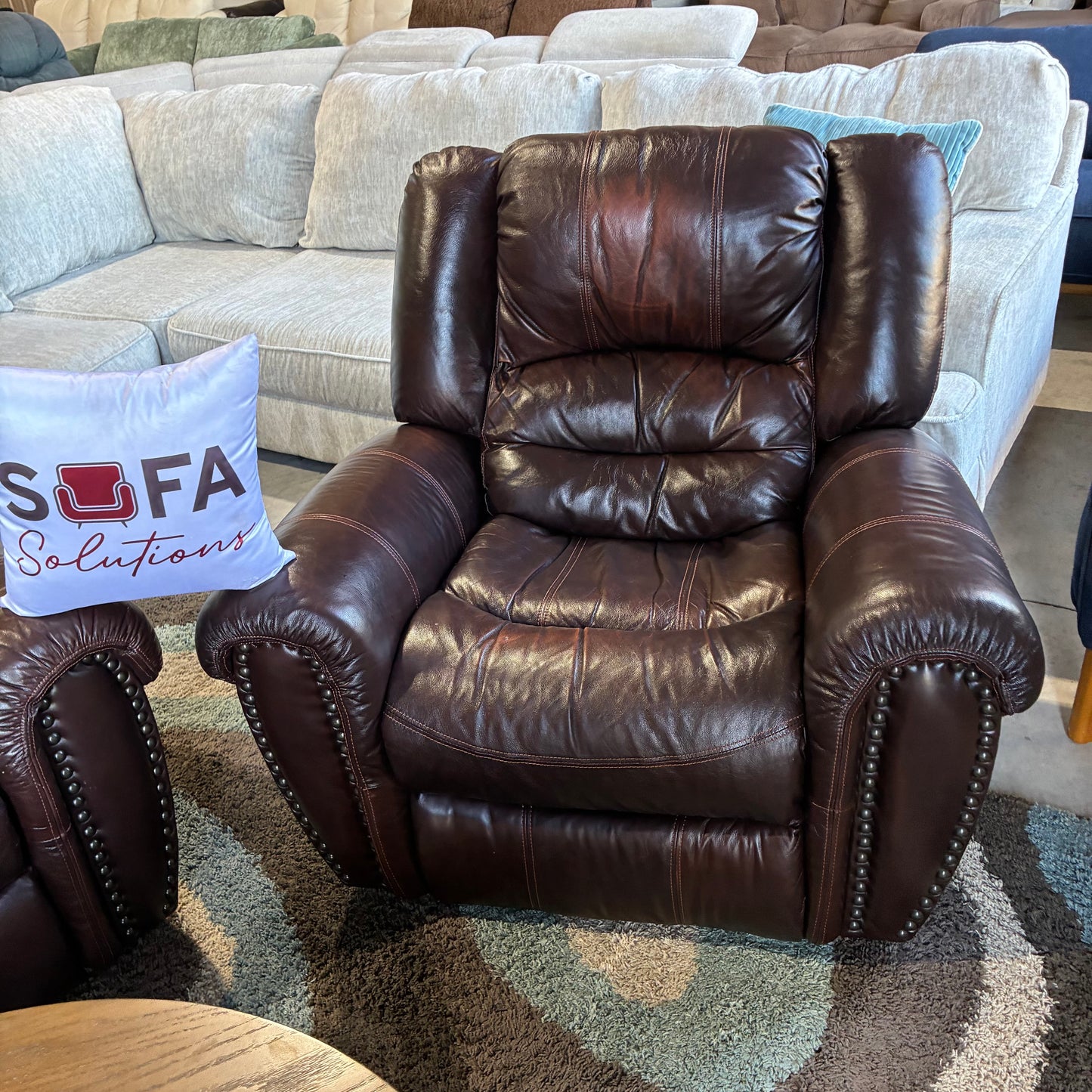 Leather Electric Reclining Sofa Set