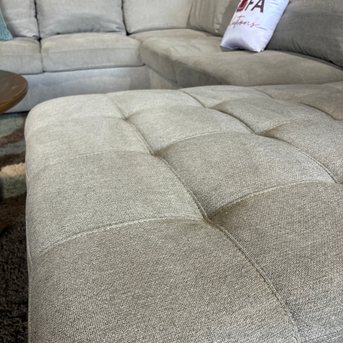 Gray Chaise Sectional with Pullout & Storage