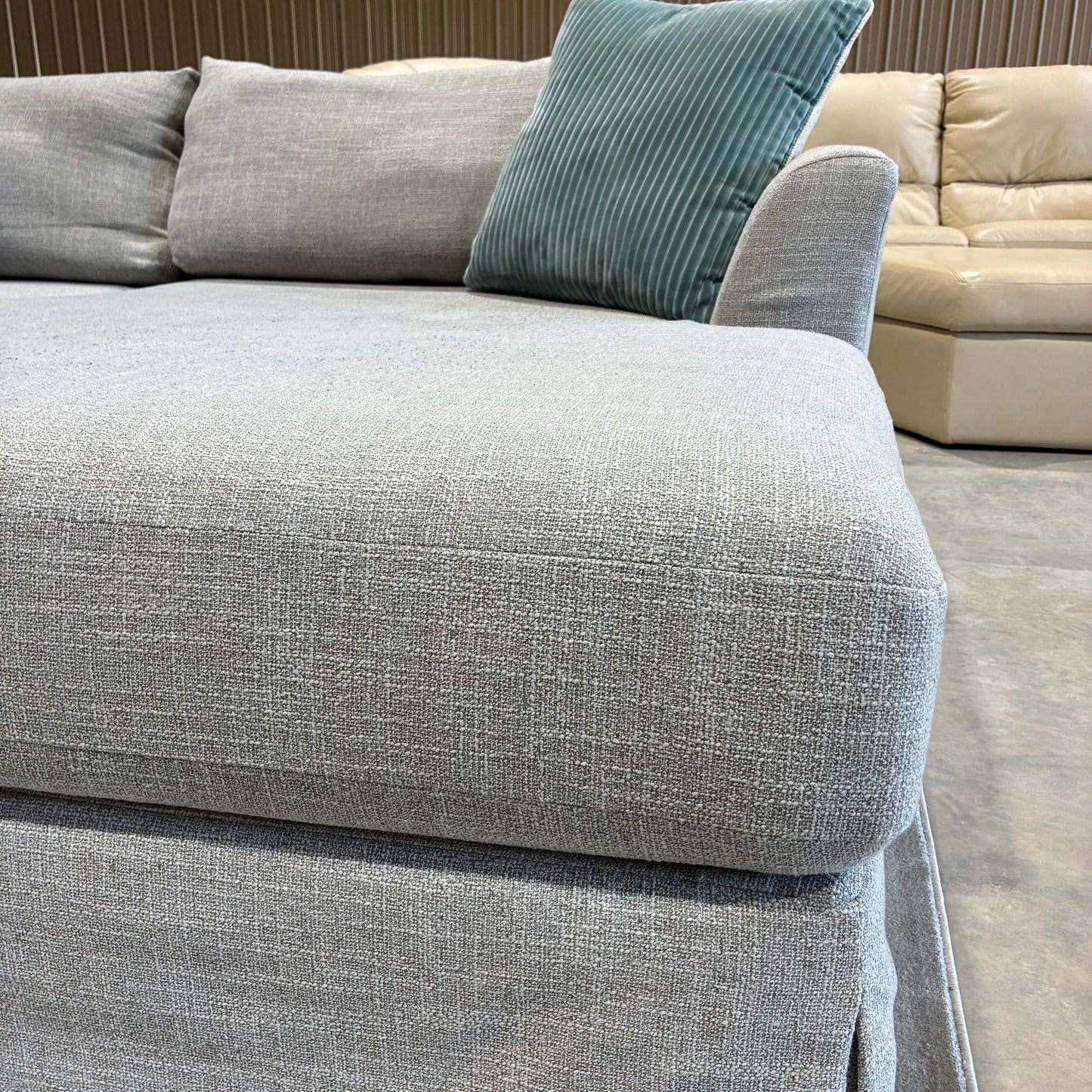 Light Gray Chaise Slipcover Chaise Sectional Sofa
