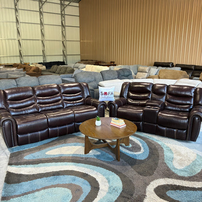 Brown Reclining Sofa Set
