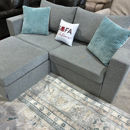 Gray Sofa & Ottoman/Chaise Elephant in a box
