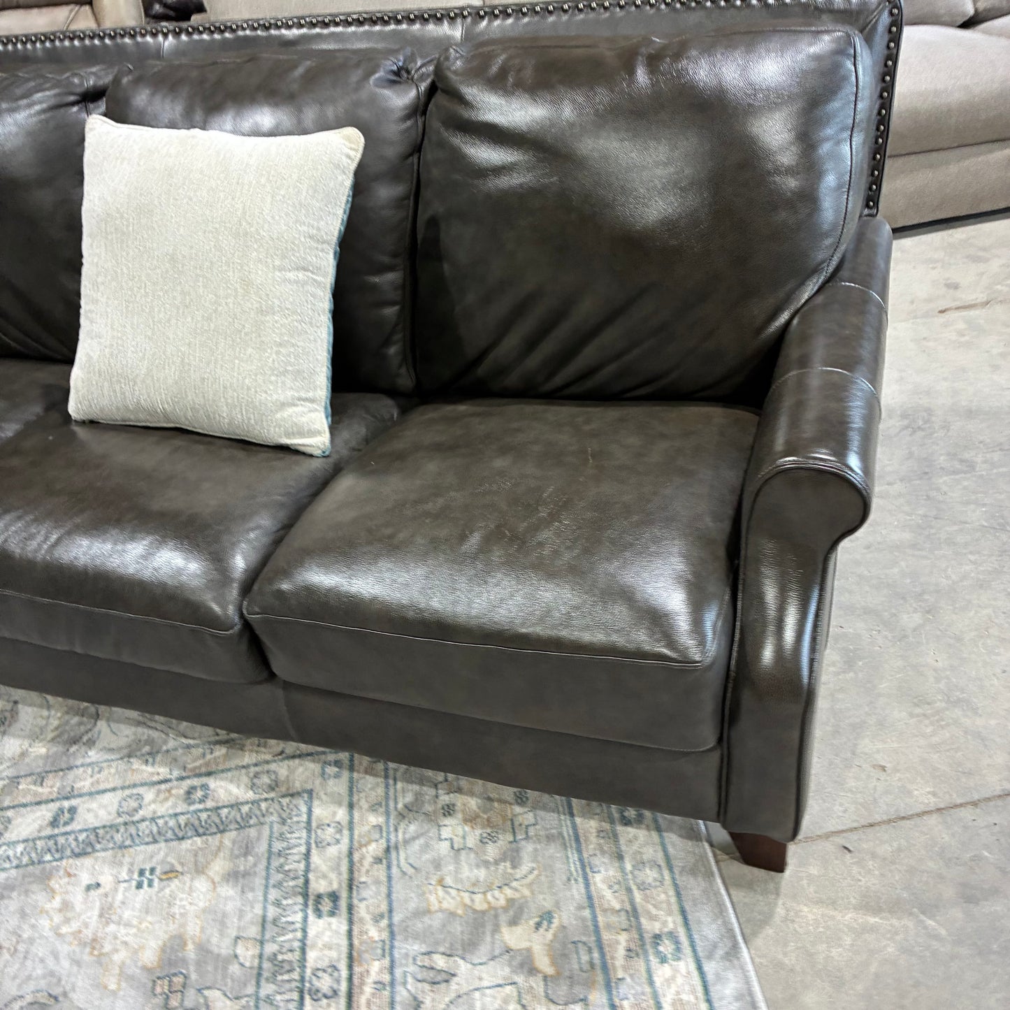 Dark Leather Sofa Set