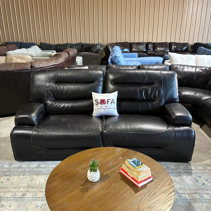 Dark Leather Electric Reclining Sofa