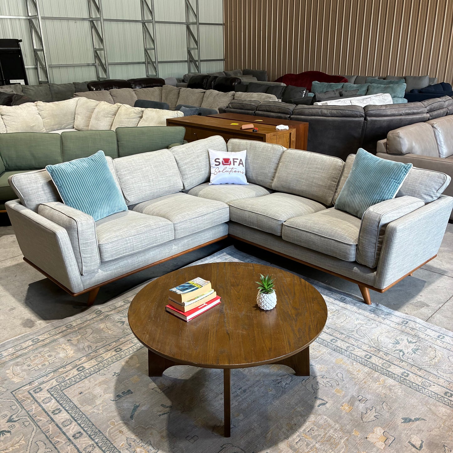 Article Timber 93” Corner Sectional Rain Cloud