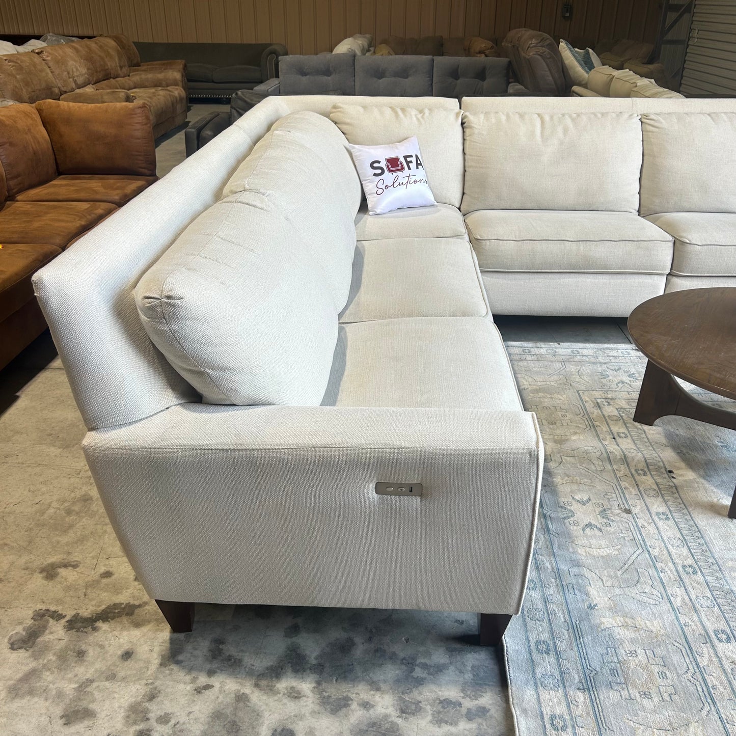 Cream Reclining Corner Sectional