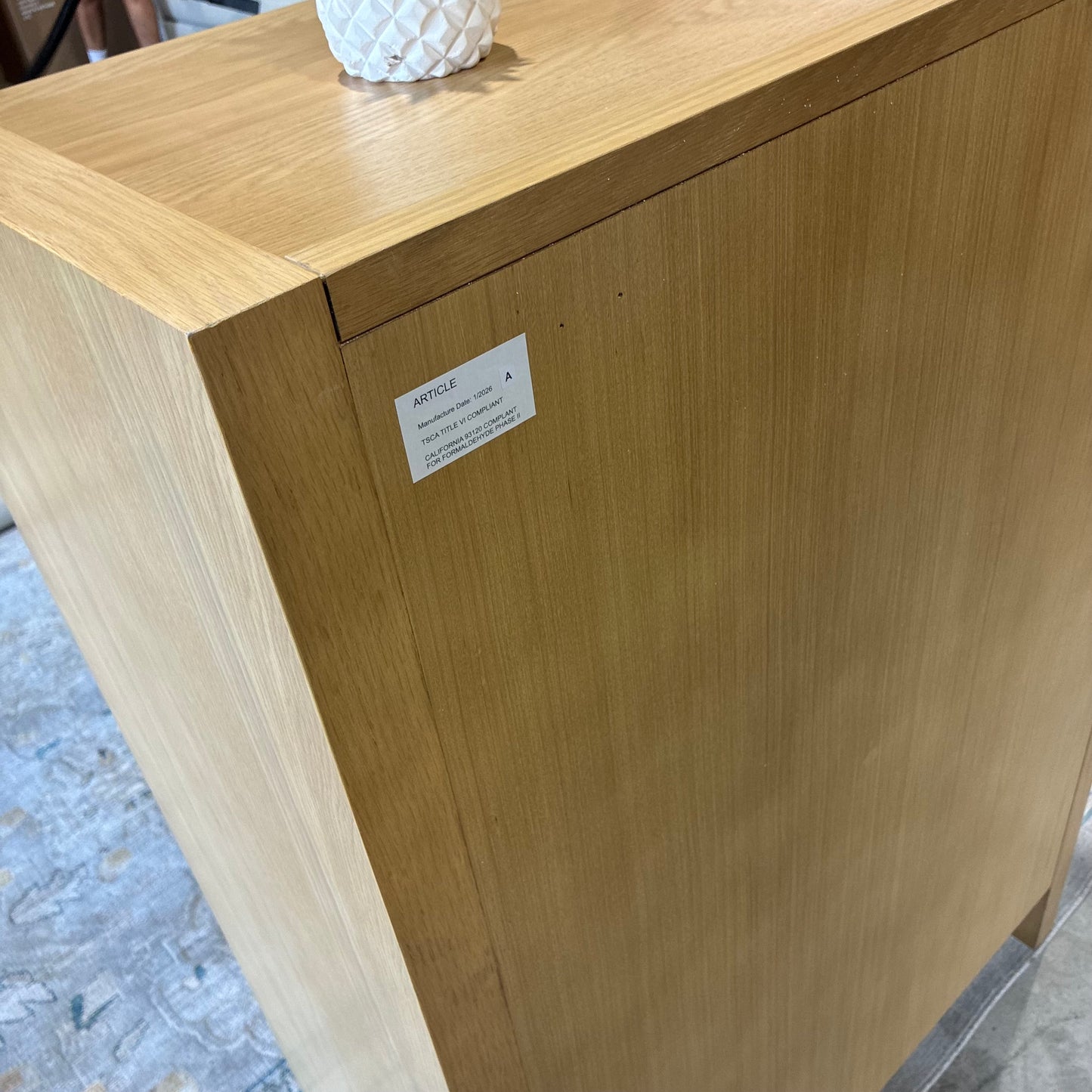 Article Torme 5 Drawer Chest White Oak