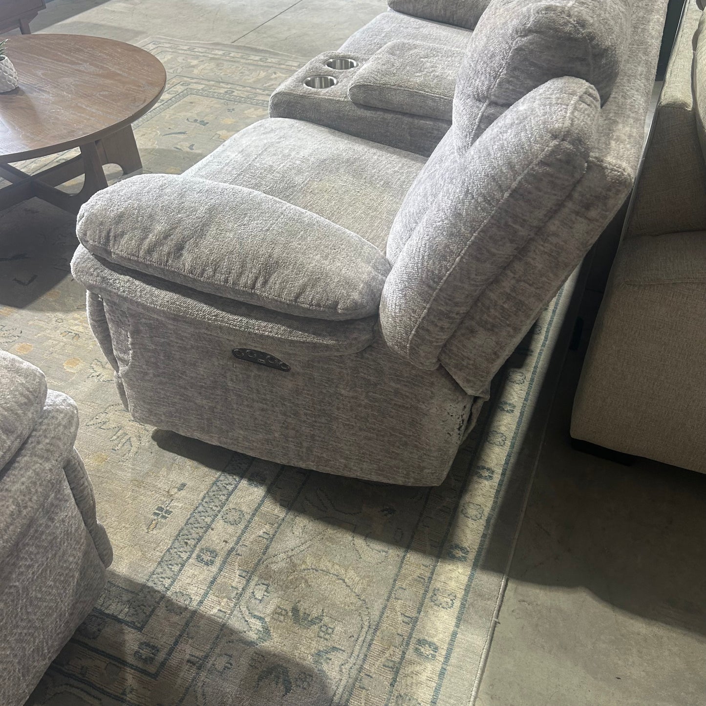 Light Gray Electric Reclining Sofa Set