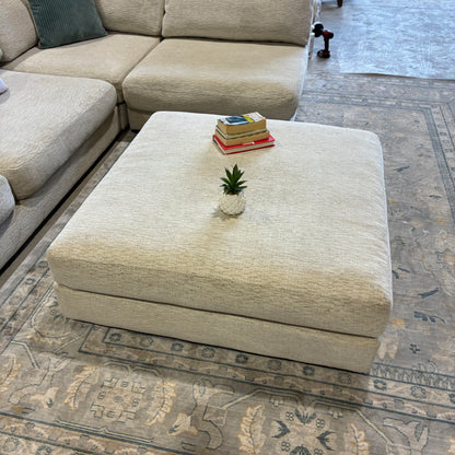 Cream Sectional Sofa & Ottoman