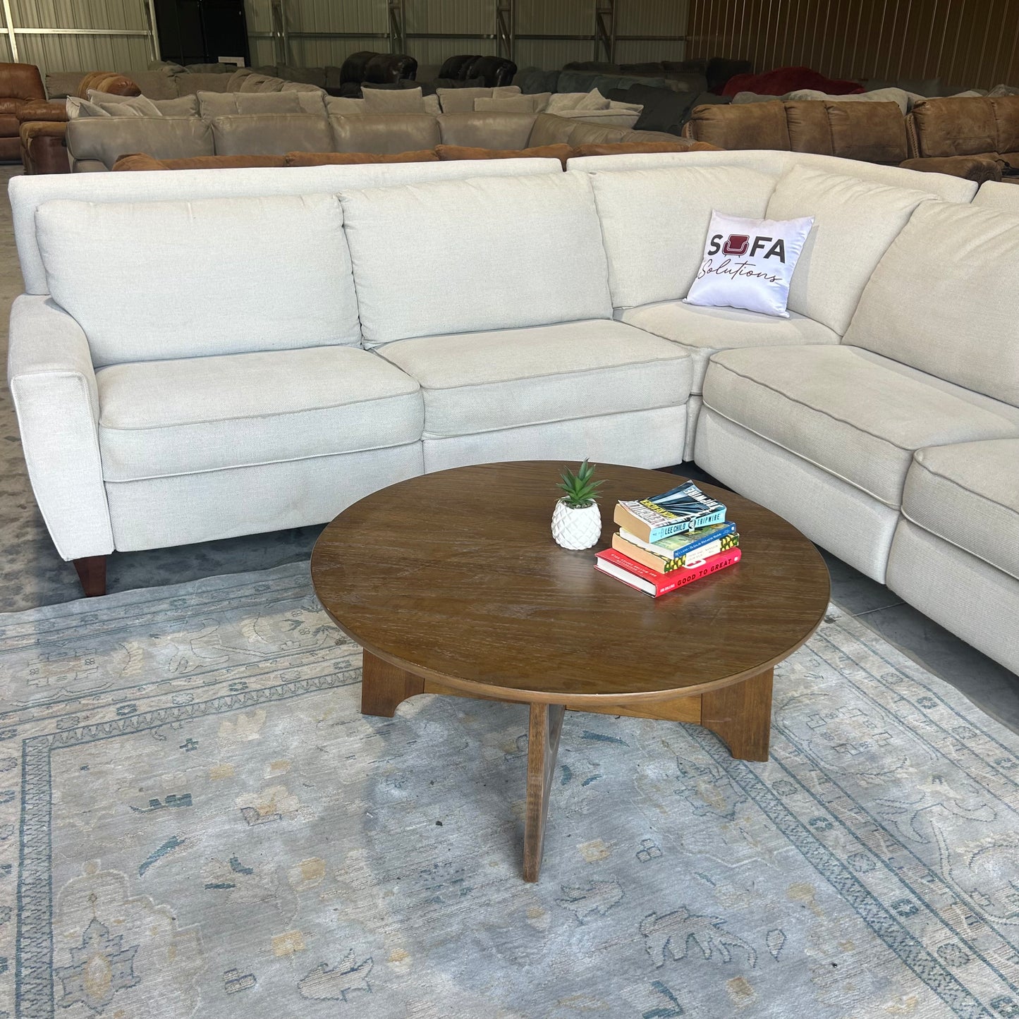 Cream Reclining Corner Sectional