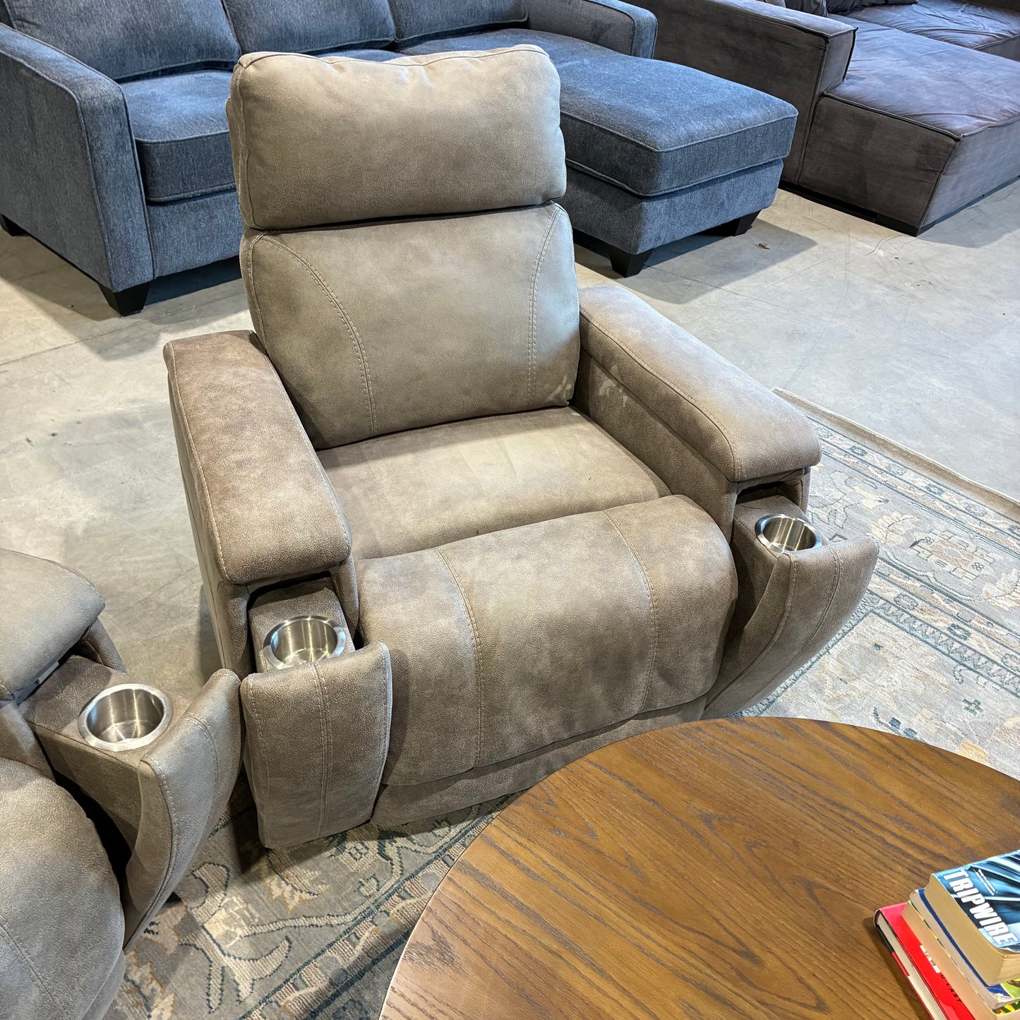 Pair of Gray Electric Recliners