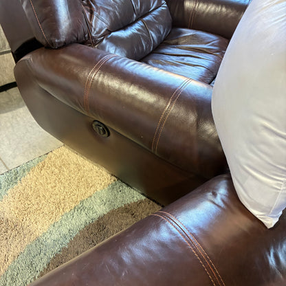 Leather Electric Reclining Sofa Set