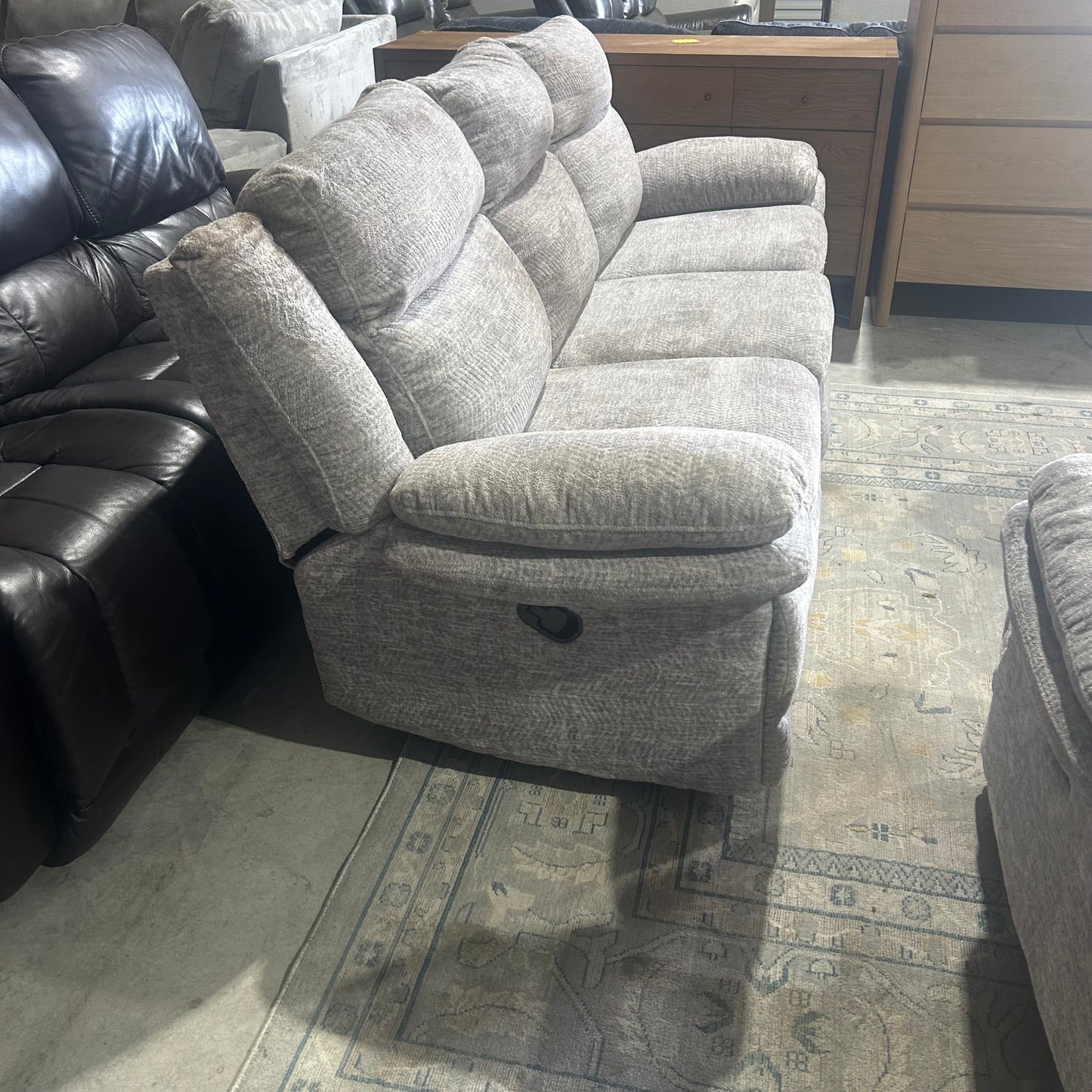 Light Gray Electric Reclining Sofa Set