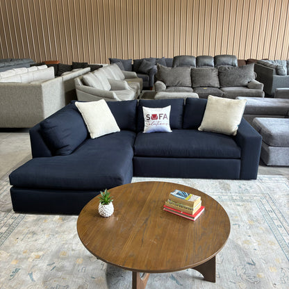 Down Feather Navy Chaise Sectional by Clad Home