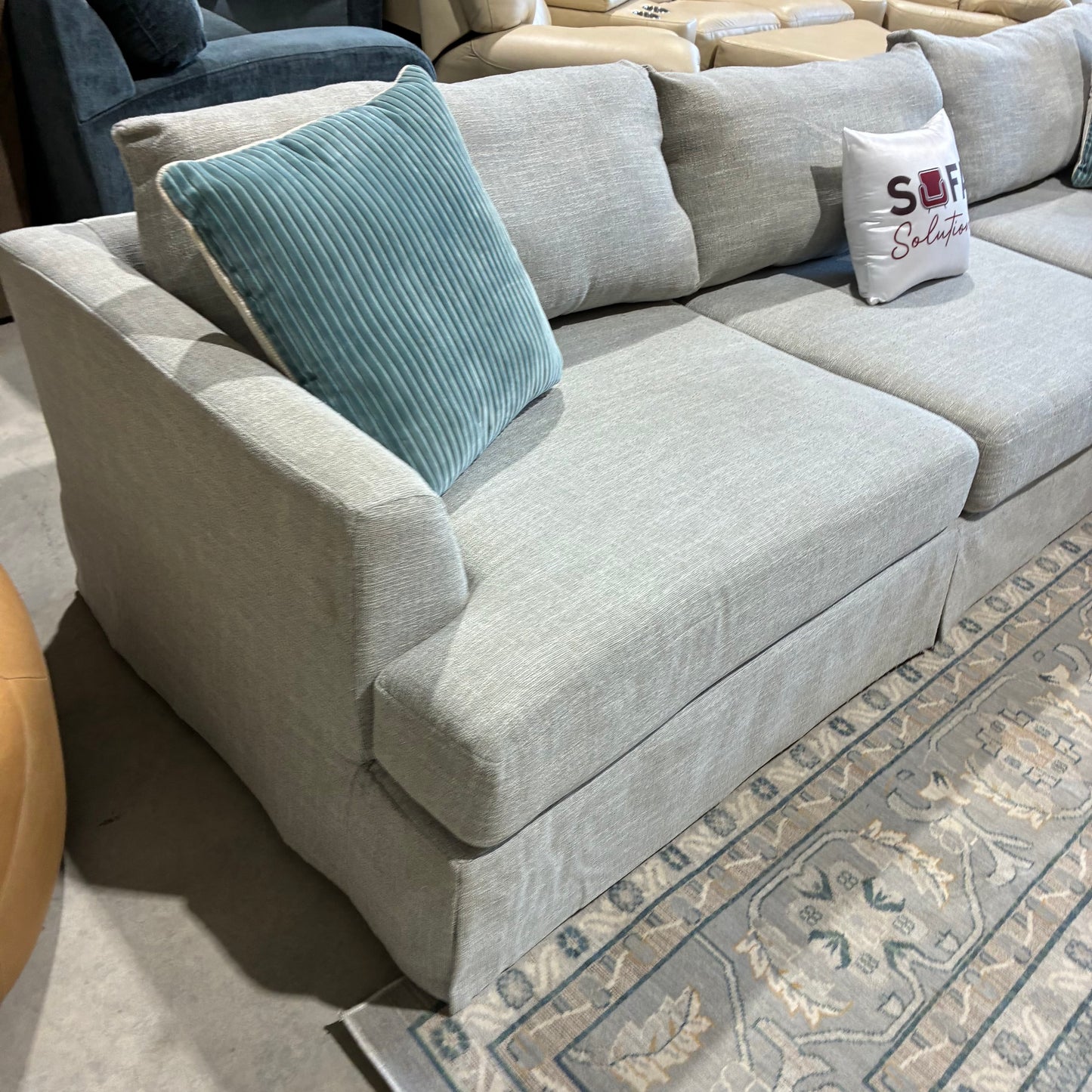 Light Gray Chaise Slipcover Chaise Sectional Sofa