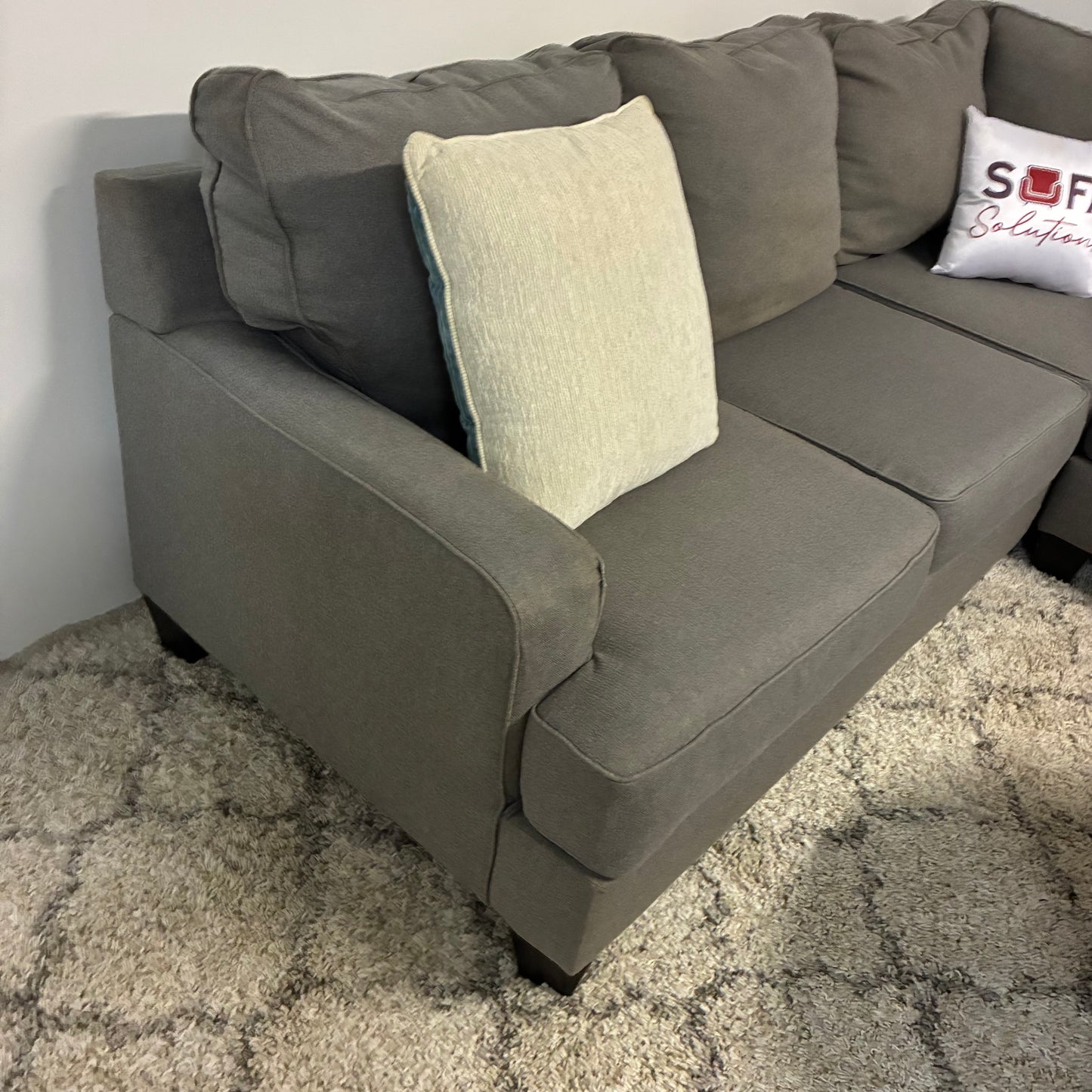 Steel Gray Sectional w Cuddler