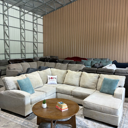Cream Chaise Sectional Sofa