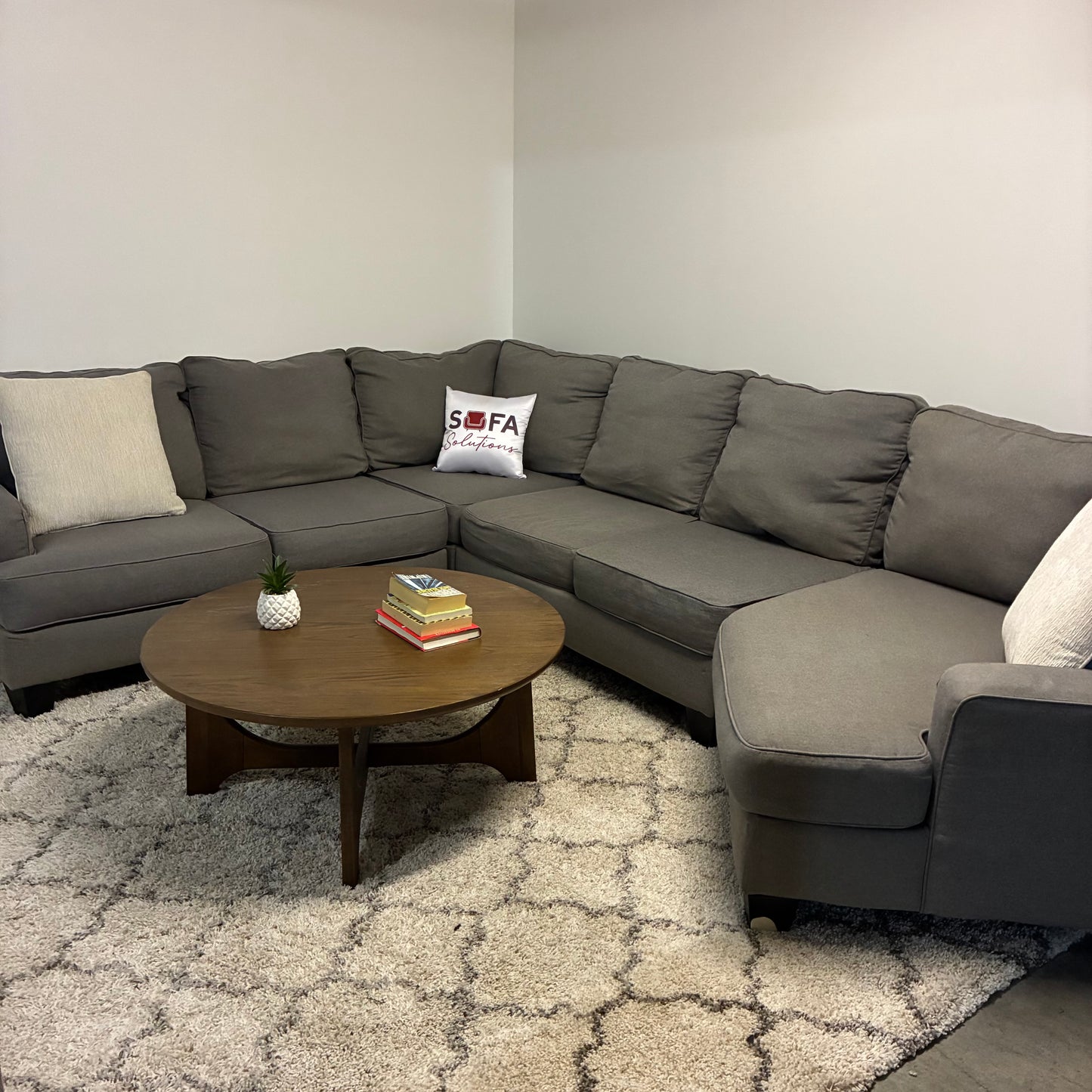 Steel Gray Sectional w Cuddler