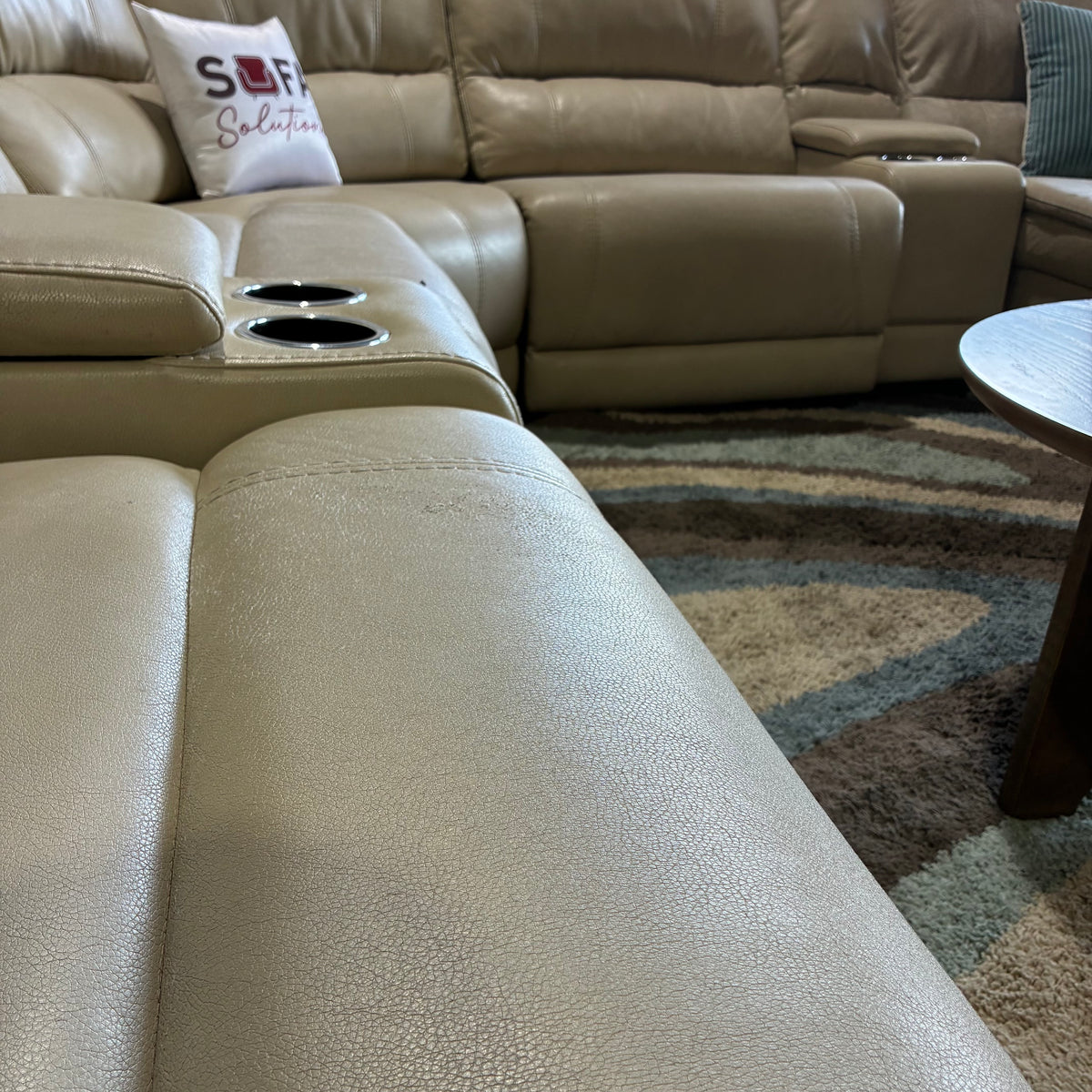 Cream Reclining Chaise Sectional