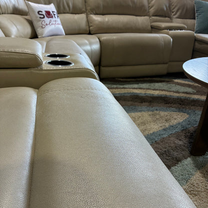 Cream Reclining Chaise Sectional