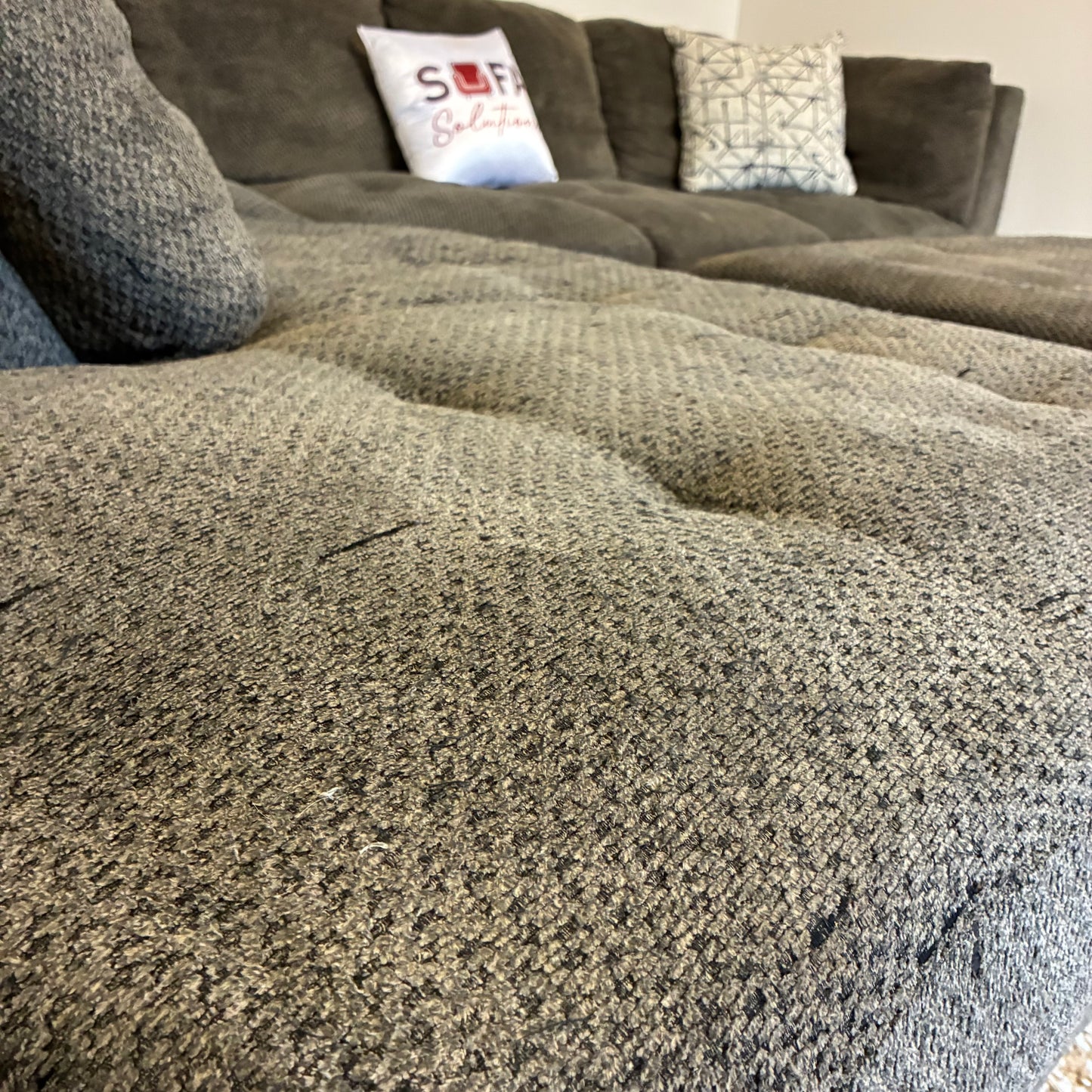 Gray L Sectional & Storage Ottoman