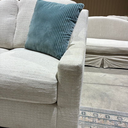 Cream Corner Sectional Sofa & Ottoman