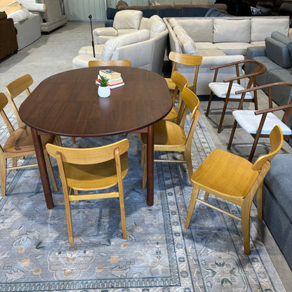 Article Heidi Dining table and 6 Ecole dining Chairs
