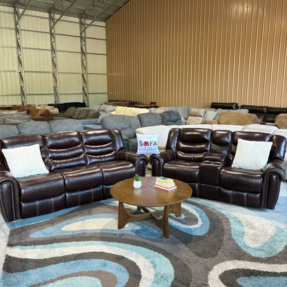 Brown Reclining Sofa Set