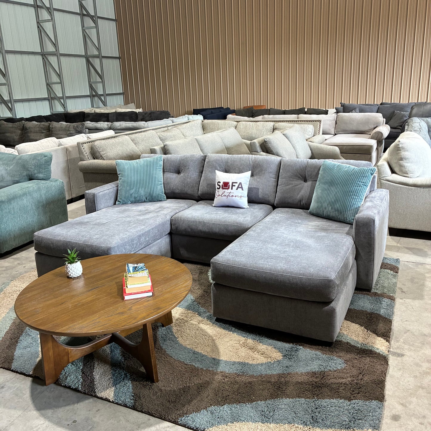 Gray Double Chaise Sectiomal