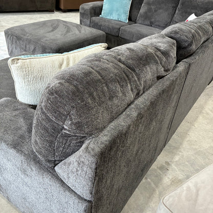 Charcoal Gray Chaise Sectional & Ottoman