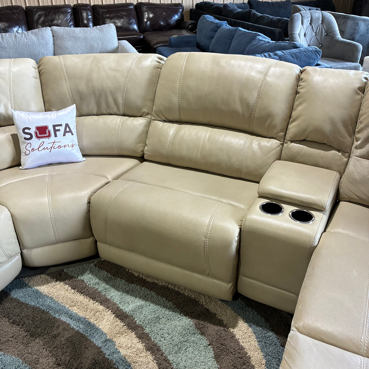 Cream Reclining Chaise Sectional