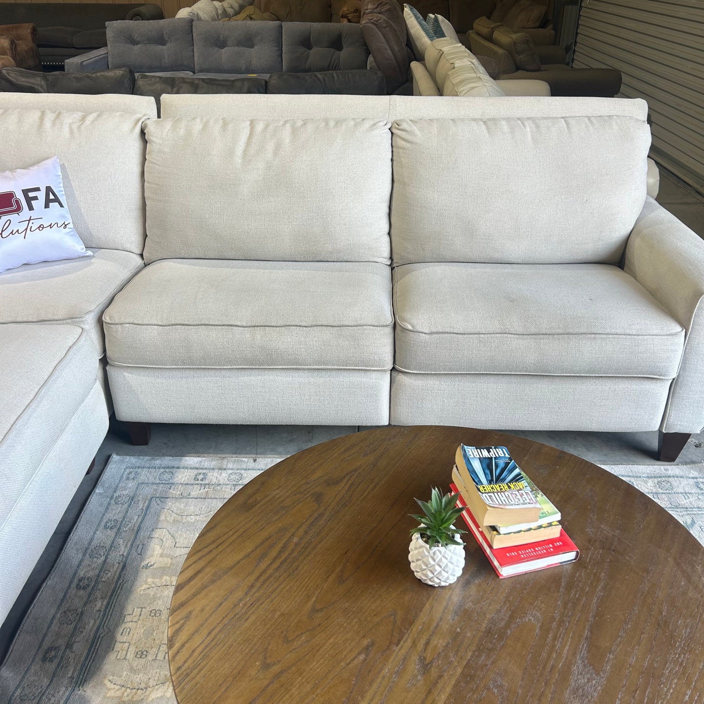 Cream Reclining Corner Sectional