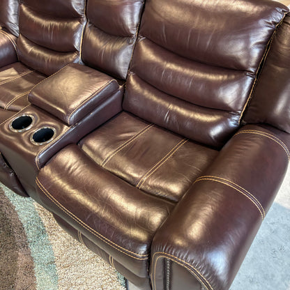 Brown Reclining Sofa Set