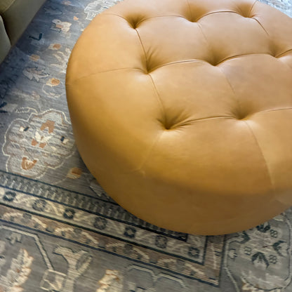 Article Timpani 41” Leather Ottoman Charme Tan