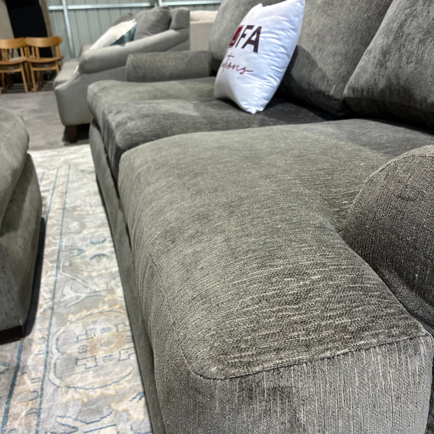 Gray Sofa & Ottoman