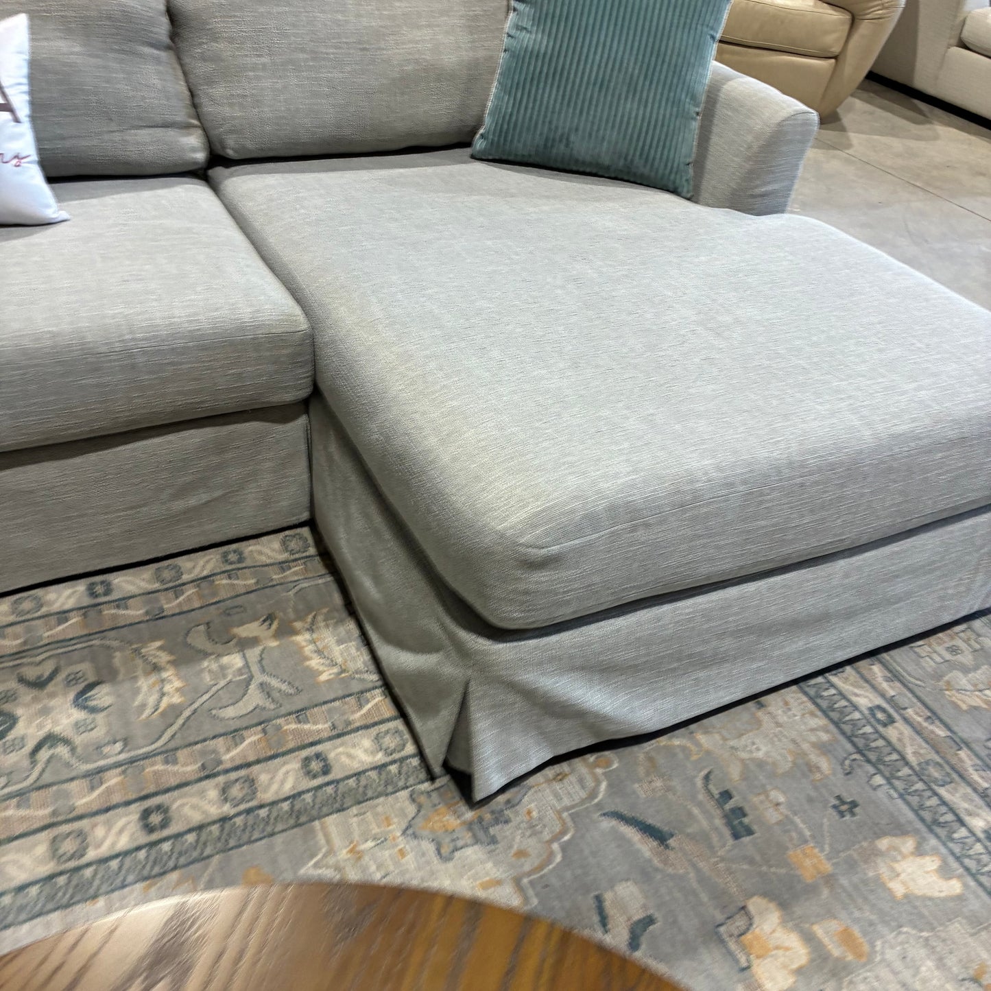Light Gray Chaise Slipcover Chaise Sectional Sofa