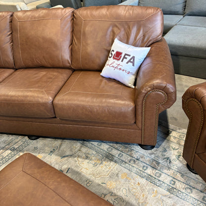 Leather Couch Set & Ottoman