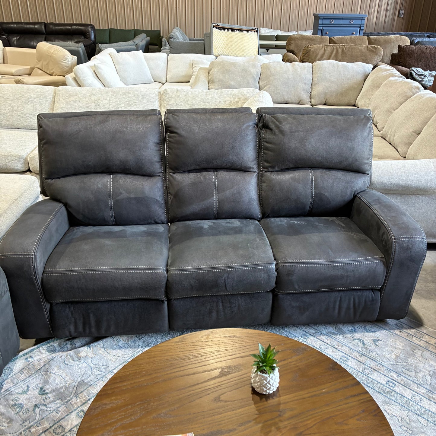 Charcoal Gray Reclining Sofa Set