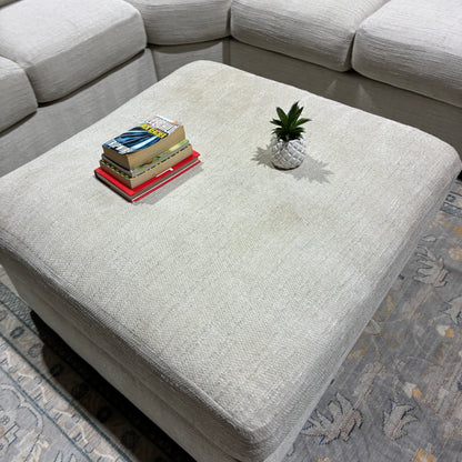 Cream Corner Sectional Sofa & Ottoman