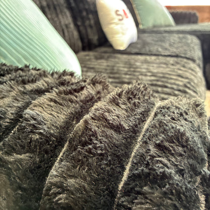 Black Corduroy Chaise Sectional